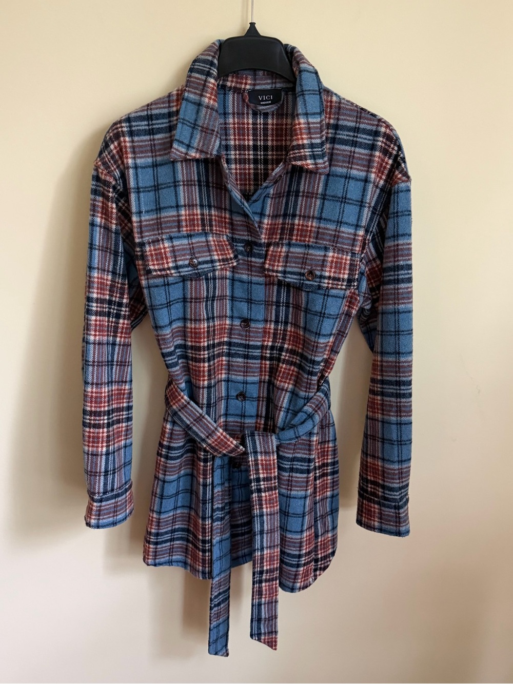 Vici Plaid Wool Shacket Coat